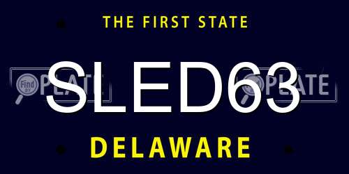 SLED63 Delaware License Plate
