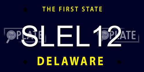 SLEL12 Delaware License Plate