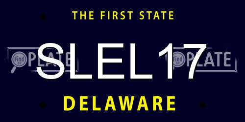 SLEL17 Delaware License Plate