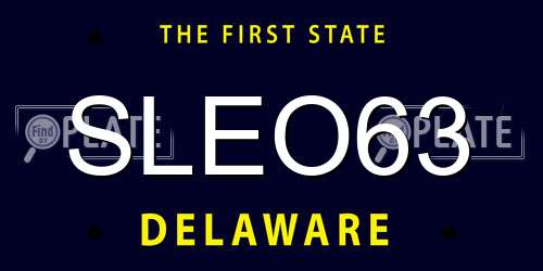 SLEO63 Delaware License Plate