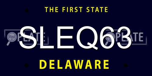SLEQ63 Delaware License Plate