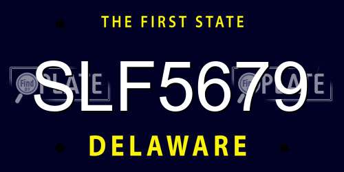 SLF5679 Delaware License Plate