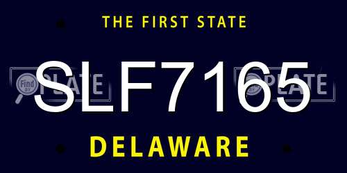 SLF7165 Delaware License Plate