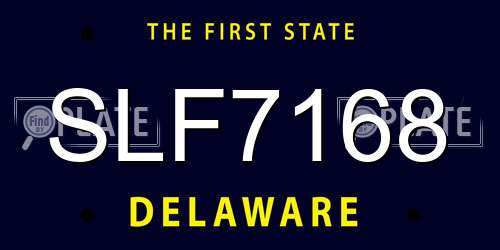 SLF7168 Delaware License Plate