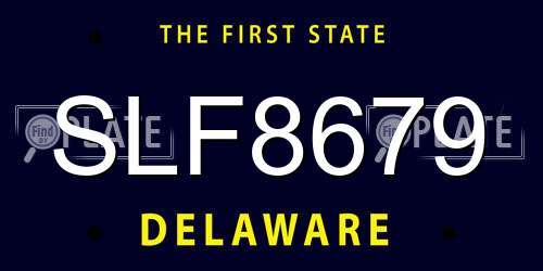 SLF8679 Delaware License Plate