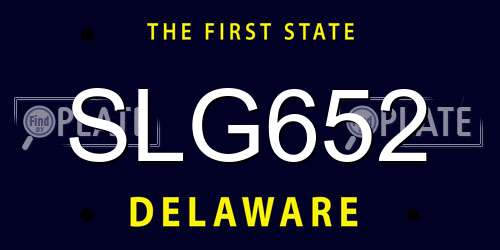 SLG652 Delaware License Plate