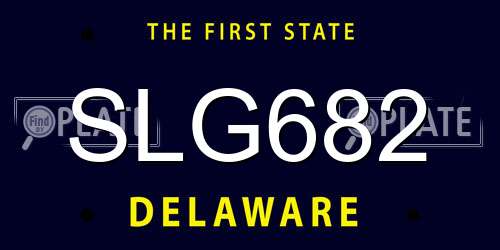 SLG682 Delaware License Plate
