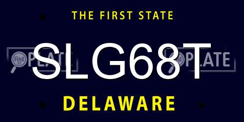 SLG68T Delaware License Plate