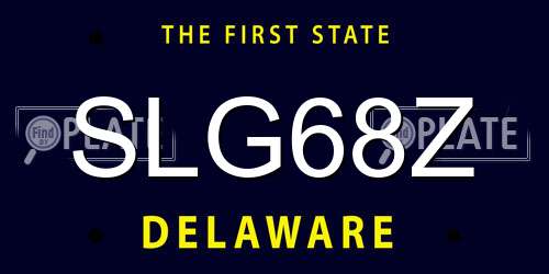 SLG68Z Delaware License Plate