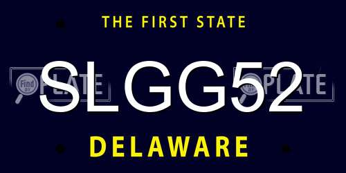 SLGG52 Delaware License Plate