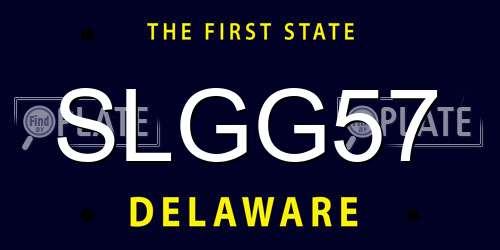 SLGG57 Delaware License Plate
