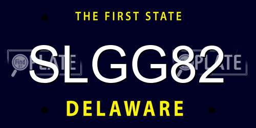 SLGG82 Delaware License Plate