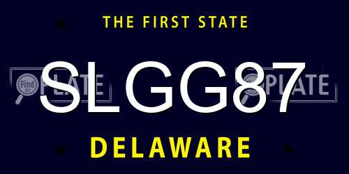 SLGG87 Delaware License Plate