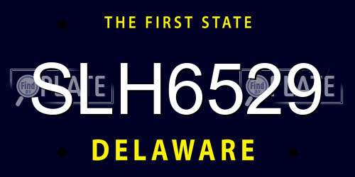 SLH6529 Delaware License Plate