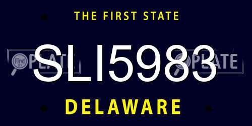 SLI5983 Delaware License Plate