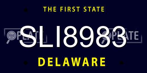 SLI8983 Delaware License Plate
