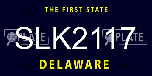 SLK2117 Delaware License Plate