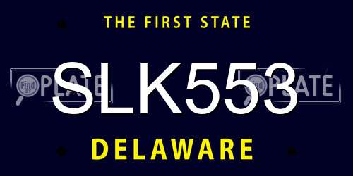 SLK553 Delaware License Plate