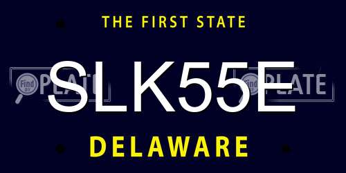 SLK55E Delaware License Plate