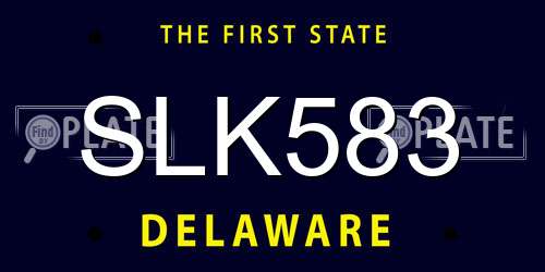 SLK583 Delaware License Plate