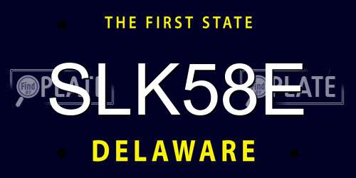 SLK58E Delaware License Plate