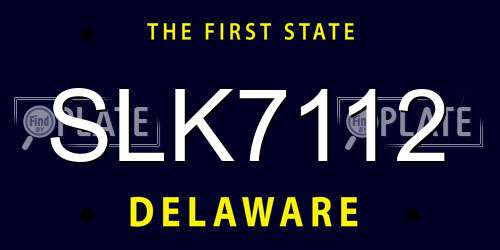 SLK7112 Delaware License Plate