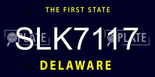 SLK7117 Delaware License Plate