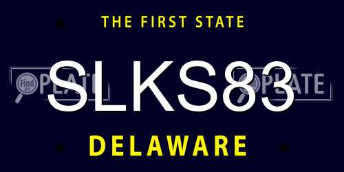 SLKS83 Delaware License Plate
