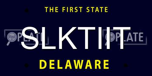 SLKTIIT Delaware License Plate