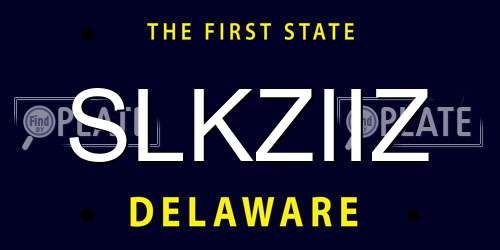 SLKZIIZ Delaware License Plate