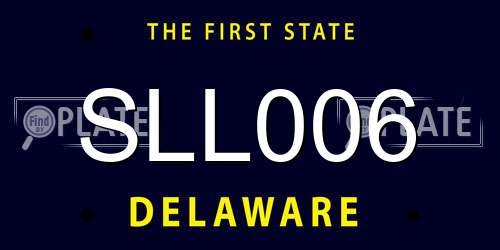 SLL006 Delaware License Plate