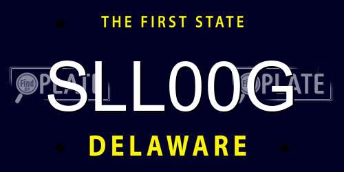 SLL00G Delaware License Plate