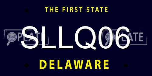 SLLQ06 Delaware License Plate