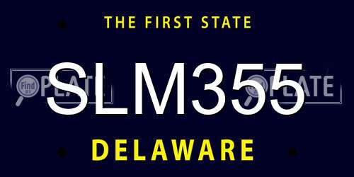 SLM355 Delaware License Plate