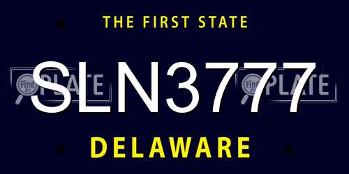 SLN3777 Delaware License Plate