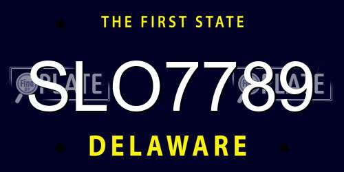 SLO7789 Delaware License Plate