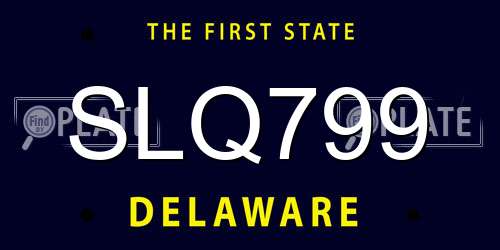 SLQ799 Delaware License Plate