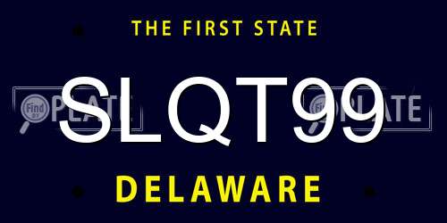 SLQT99 Delaware License Plate