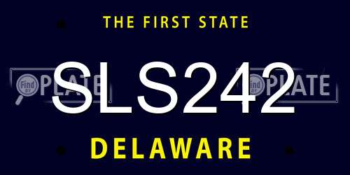 SLS242 Delaware License Plate