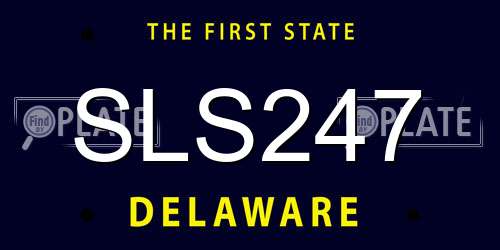 SLS247 Delaware License Plate
