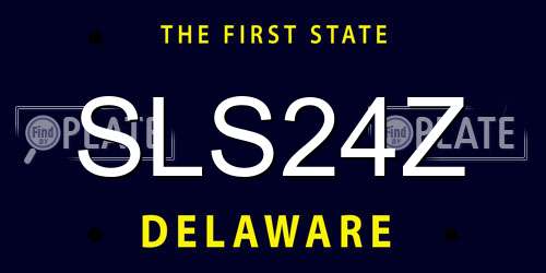 SLS24Z Delaware License Plate