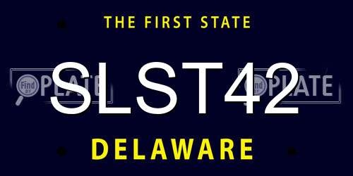 SLST42 Delaware License Plate