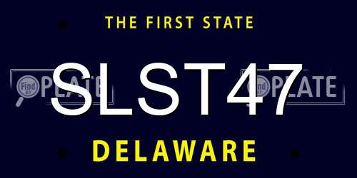 SLST47 Delaware License Plate