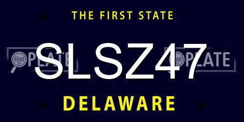 SLSZ47 Delaware License Plate