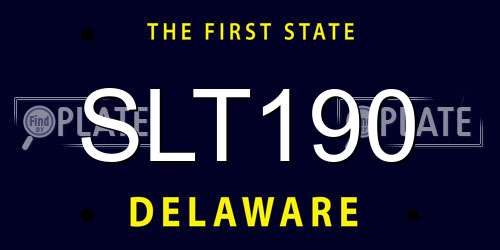 SLT190 Delaware License Plate
