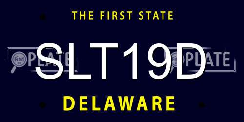 SLT19D Delaware License Plate