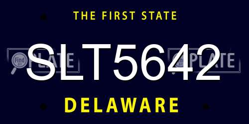 SLT5642 Delaware License Plate