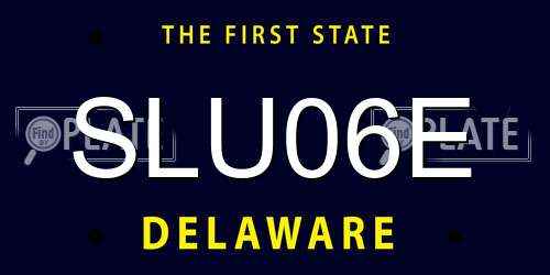 SLU06E Delaware License Plate