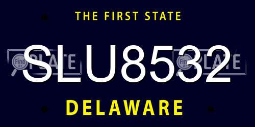 SLU8532 Delaware License Plate
