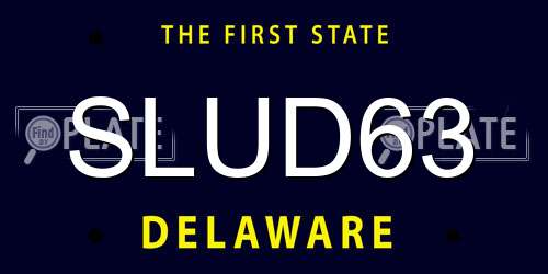SLUD63 Delaware License Plate